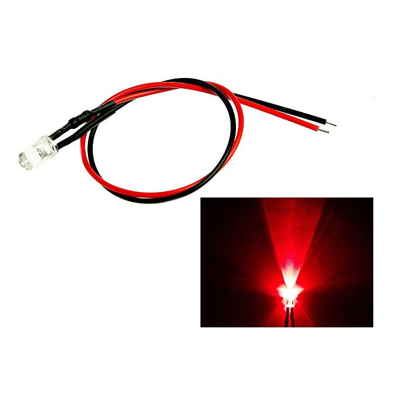 Dioda LED 5mm 12V - czerwona